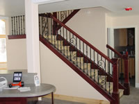 railing with handcrafted box newel posts